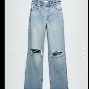 Zara Distressed Light Blue Women's Jeans bloggers favorite